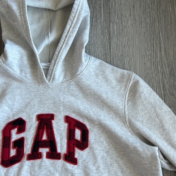 GAP Red and Black Plaid and Cream Hoodie Size XXL - Picture 3 of 6